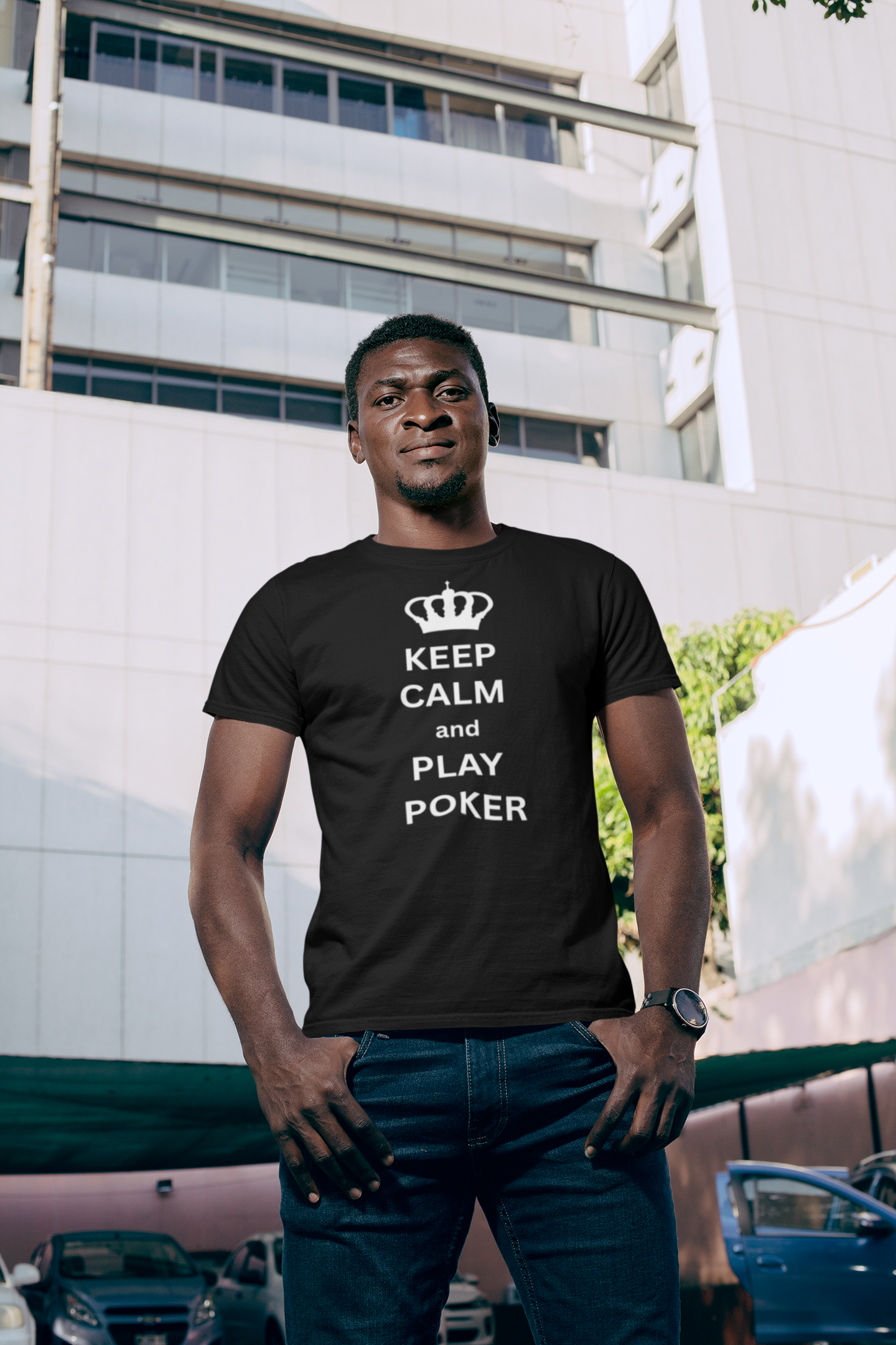 Keep Calm and Play Poker (Unisex T-Shirt)